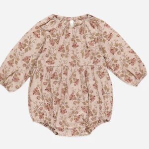 Rylee + Cru Floral Bodysuit in Pink and Brown